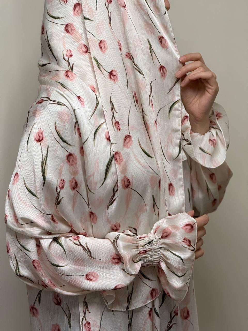 Abaya mit passendem Kopftuch - klassisch