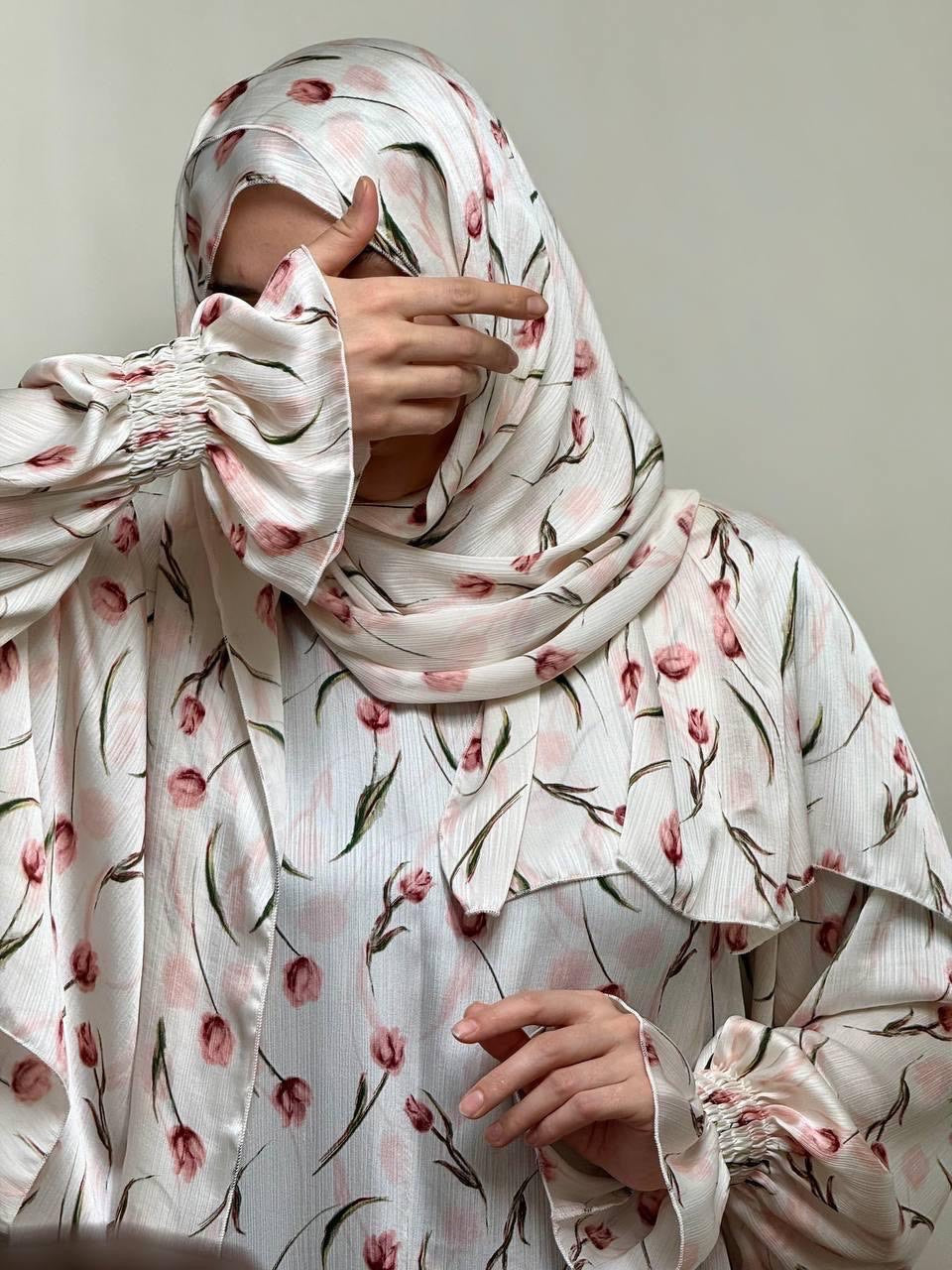 Abaya mit passendem Kopftuch - klassisch