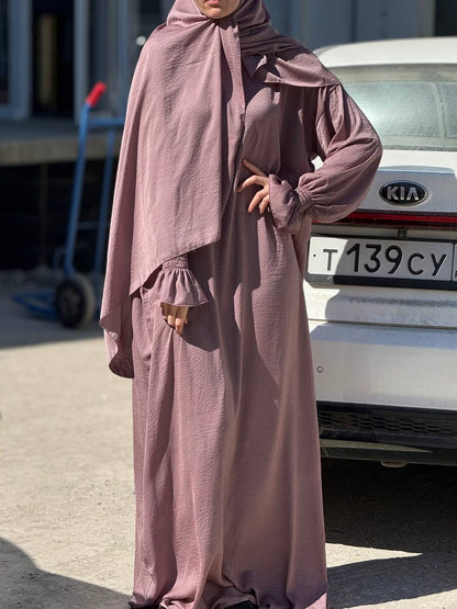 2-teiliges Set mit passendem Kopftuch - klassisch