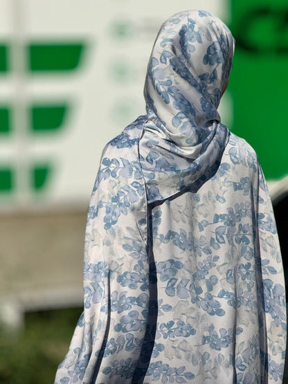 Abaya mit Kopftuch aus Seidenmix - klassisch