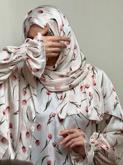 Abaya mit passendem Kopftuch - klassisch