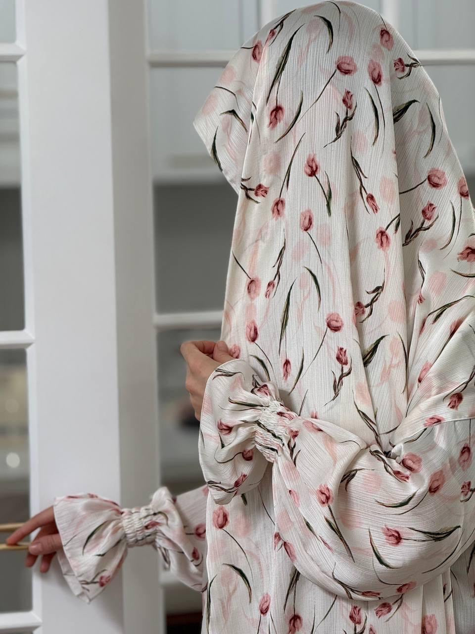 Abaya mit passendem Kopftuch - klassisch